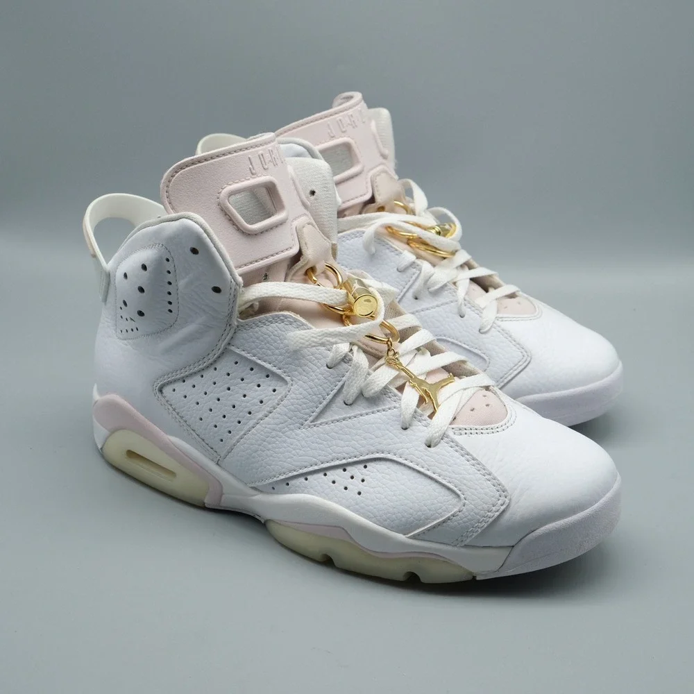 Nike Air Jordan 6 Retro Gold Hoops Wmns 11 Men 9.5 White Pink DH9696-100
